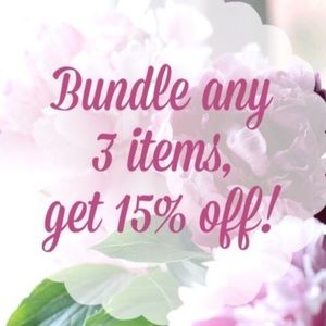 Bundle 3 items, get 15% off!